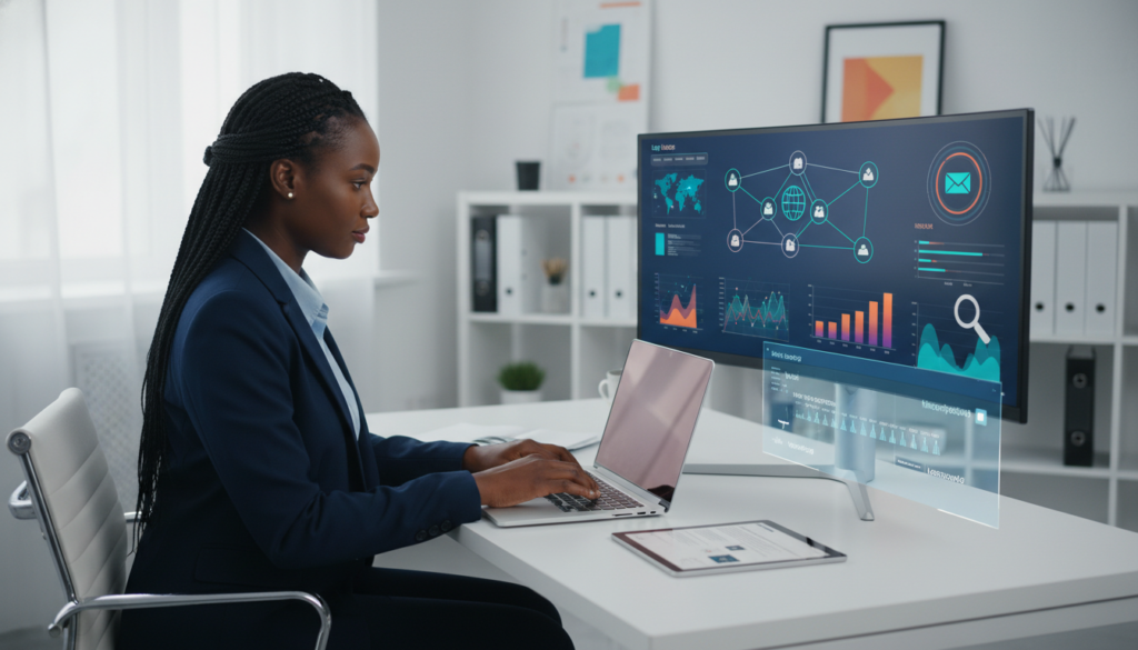 Advogado usando software de Automação de Marketing Jurídico